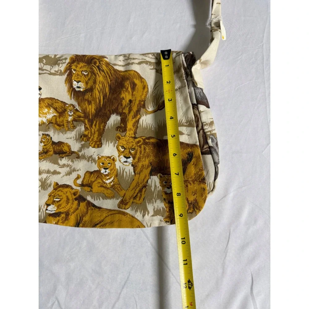 Vintage Coba Columbia Bag & Belt Co Safari Animal Print Canvas Crossbody Bag NWT